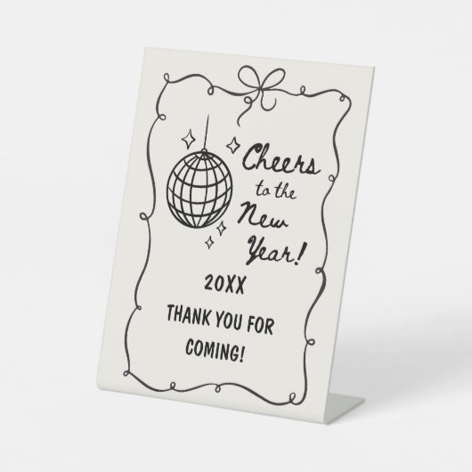 Whimsical Disco Ball New Year's Eve Party 台座サイン (正面)