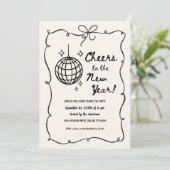 Whimsical Disco Ball New Year's Eve Party 招待状 (スタンド正面)