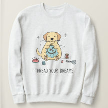 Whimsical Dog and Crafting Hobby Lovers Apparel