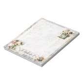 Whimsical Dog Flower Bucket – Pastel Garden Design ノートパッド (回転)