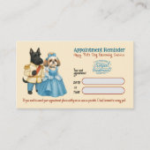 Whimsical  Dog Grooming Appointment Reminder Card 名刺 (正面)