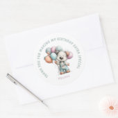 Whimsical Dog Watercolor Birthday ラウンドシール (封筒)