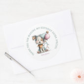 Whimsical Dog Watercolor Birthday ラウンドシール (封筒)