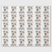 Whimsical Dog Watercolor Birthday Invitation ラッピングペーパー (フラット)