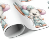 Whimsical Dog Watercolor Birthday Invitation ラッピングペーパー (ロールコーナー)