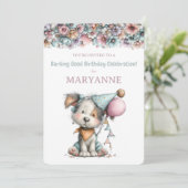 Whimsical Dog Watercolor Birthday Invitation 招待状 (スタンド正面)