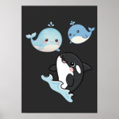 Whimsical Dolphin Trio Poster | Friendship Art ポスター (正面)