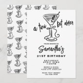 Whimsical Doodle A Tini Bit Older 21st Birthday 招待状 (正面/裏面)