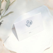 Whimsical Doodle Blue Wedding Guest Table Number プレイスカード