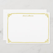 Whimsical Doodle Border Personalized Stationery ノートカード (正面/裏面)