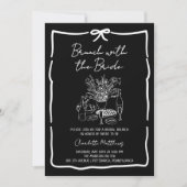 Whimsical Doodle Brunch with the Bride Red Pink  I 招待状 (正面)