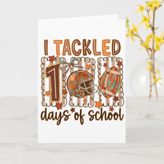 Whimsical Doodle I Tackled 100 Days School  カード (黄色い花)