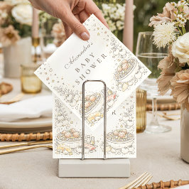 Whimsical Doodle Little Meatball Baby Shower スタンダードカクテルナプキン