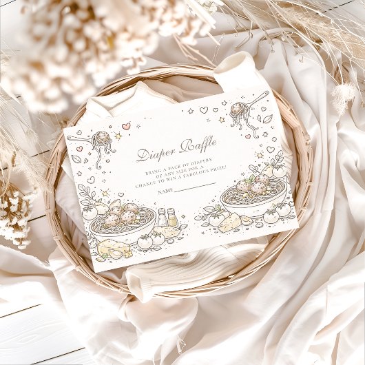 Whimsical Doodle Little Meatball Diapper Raffle エンクロージャーカード