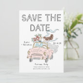 Whimsical Doodle Quirky Save the Date  セーブザデート (スタンド正面)