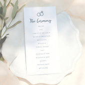 Whimsical Doodle Retro Light Blue Wedding プログラム