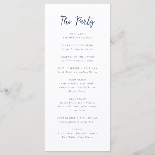 Whimsical Doodle Retro Light Blue Wedding プログラム (裏面)