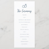 Whimsical Doodle Retro Light Blue Wedding プログラム (正面)