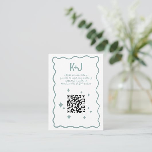 Whimsical doodle styled wedding Enclosure Card エンクロージャーカード (スタンド正面)