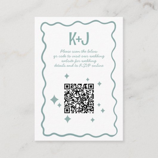 Whimsical doodle styled wedding Enclosure Card エンクロージャーカード (正面)