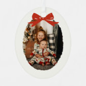 Whimsical Doodles Christmas Family Photo メタルオーナメント (正面)