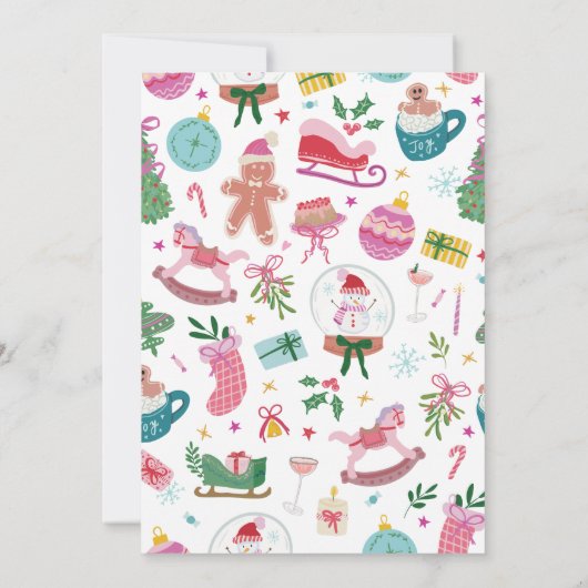 Whimsical Doodles Christmas Party 招待状 (裏面)
