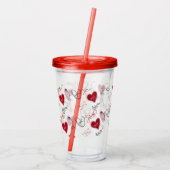 Whimsical Doodles Hand Drawn Valentines Day  アクリルタンブラー (裏面)
