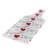 Whimsical Doodles Hand Drawn Valentines Day  カッティングボード (角)