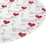 Whimsical Doodles Hand Drawn Valentines Day  カッティングボード (角)