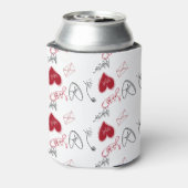 Whimsical Doodles Hand Drawn Valentines Day 缶クーラー (缶裏面)