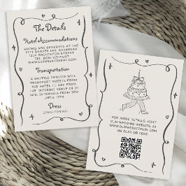 Whimsical Doodles Hand Drawn Wavy Frame Wedding スタンダードカクテルナプキン