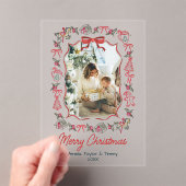 whimsical doodles photo christmas アクリル招待状 (インサイチュ (ポータブル))