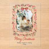 whimsical doodles photo christmas アクリル招待状 (正面)