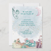 Whimsical Dragon Animal Birthday Invitation 招待状 (裏面)