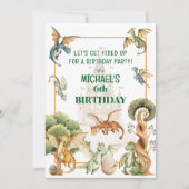 Whimsical Dragon Birthday  Invitation 招待状 (正面)
