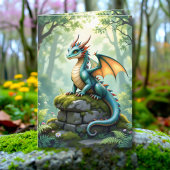 Whimsical Dragon Coloring Page and Birthday カード