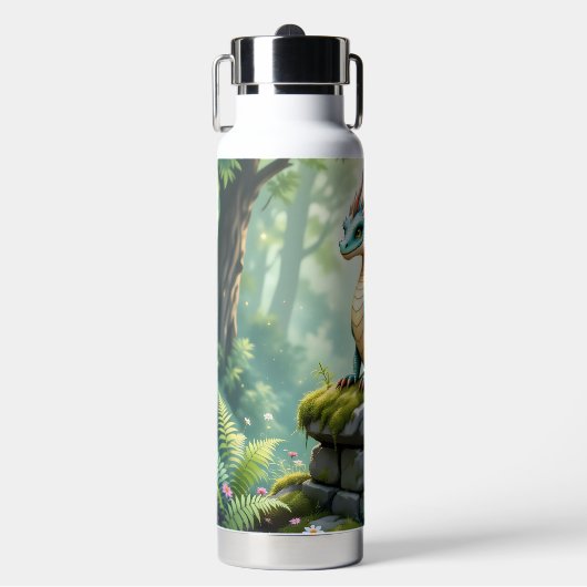 Whimsical Dragon on Ancient Stone ウォーターボトル (正面)