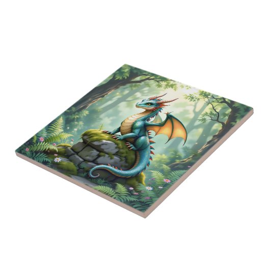 Whimsical Dragon on Ancient Stone タイル (側面)