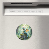 Whimsical Dragon on Ancient Stone マグネット (インサイチュ (食洗機))