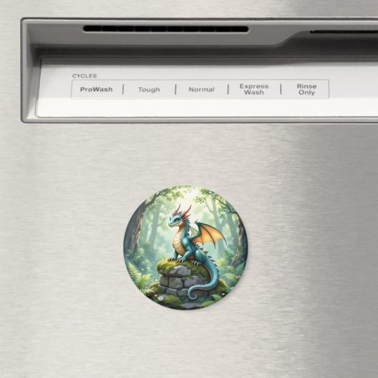 Whimsical Dragon on Ancient Stone マグネット (インサイチュ (食洗機))