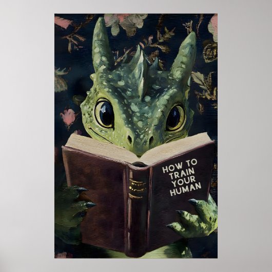 Whimsical Dragon Reading Train Your Human Book ポスター (正面)