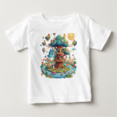 Whimsical Dragon Treehouse Fantasy Kids T-Shirt ベビーTシャツ (正面)