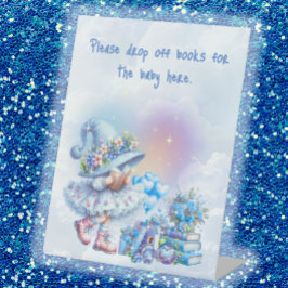 Whimsical Drop Books for Baby Shower  台座サイン