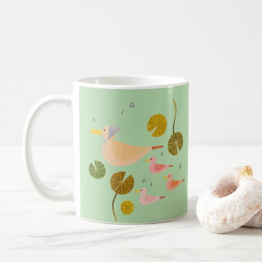 Whimsical Duck Family Kind Ones Gentle Harmony Mug コーヒーマグカップ (ドーナツ)