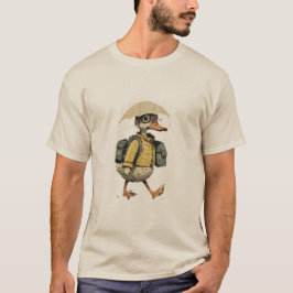 Whimsical Duck Walking in Rain Art Tシャツ