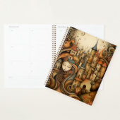 Whimsical Earth Tone Village プランナー手帳 (ディスプレー)