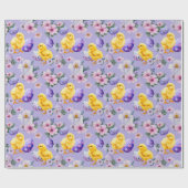 Whimsical Easter Chicks Wrapping Paper ラッピングペーパー (フラット)