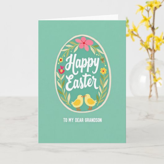 Whimsical Easter Grandson Card カード (黄色い花)