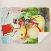Whimsical Easter Greetings: Rider on Giant Chick シェルパブランケット (正面(横))