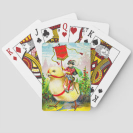 Whimsical Easter Greetings: Rider on Giant Chick トランプ